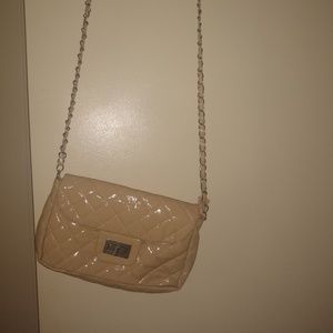 Cream quilted chain purse